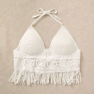 Fringe Hem Halter top